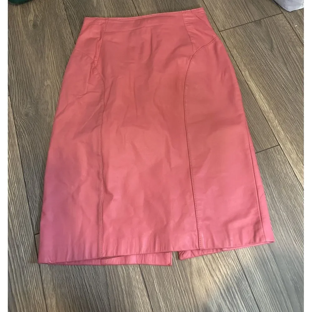 Vintage CHIA Leather 3 Piece Pink Barbiecore Awesome Outfit Jacket Med-Skirt S 8